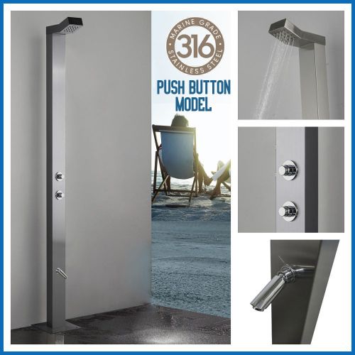(PRE - ORDER ETA End Of October)  Bondi Push Button 316 Marine Grade Stainless Steel Outdoor Indoor Pool Shower With a 15 seconds timed flow control.  cUPC REGISTERED 