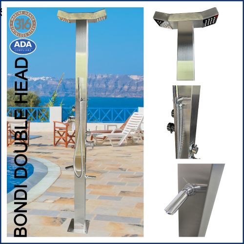 Bondi Double Head 316L Stainless Steel Outdoor Pool Shower