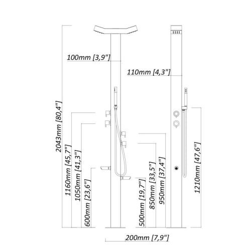 CPC 408 & ADA COMPLIANT COMPLETE SHOWER SYSTEM TOWER PANELS