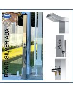 Bondi Silver ADA 316L Marine Grade Stainless Steel Outdoor Shower Complete Shower System Tower Panel