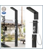 Reno Black ADA 316L Marine Grade Stainless Steel Outdoor Shower Complete Shower System Tower Panel