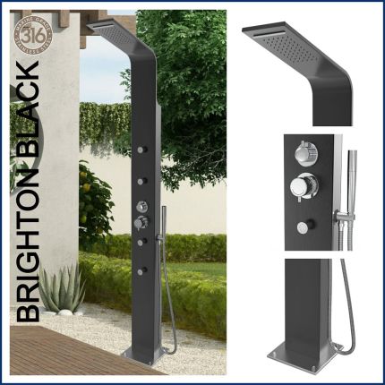  Brighton Black 316L Marine Grade Stainless Steel Outdoor Outside Indoor Massage Pool Shower