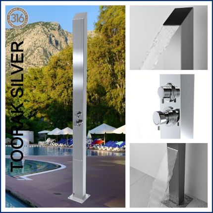 Toorak Silver 316 Marine Grade  cUPC REGISTERED  Stainless Steel Outdoor Indoor Pool Shower