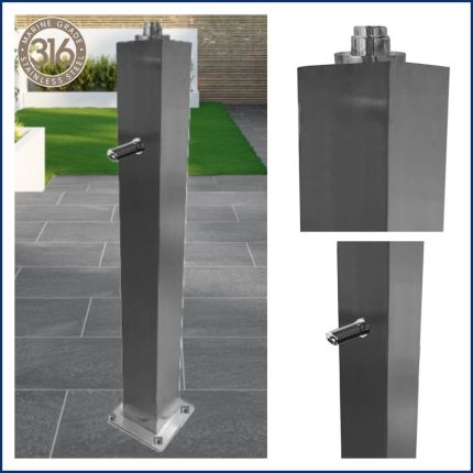 Push Button Outdoor Foot Wash Station 15 Sec. Delay  316L Marine Grade Stainless Steel Cold Water Only