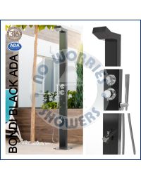  Bondi Black ADA 316L Marine Grade Stainless Steel Outdoor Shower Complete Shower System Tower Panel 