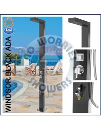 Windsor Black ADA 316L Marine Grade Stainless Steel Outdoor Pool Shower